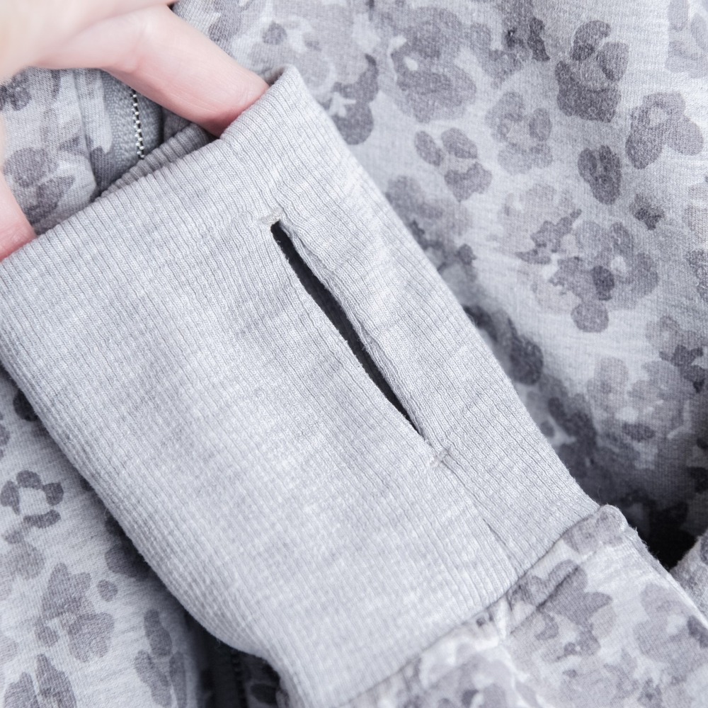 Athleta Heather Gray Leopard-Print Zip Hoodie - Picture 4 of 11